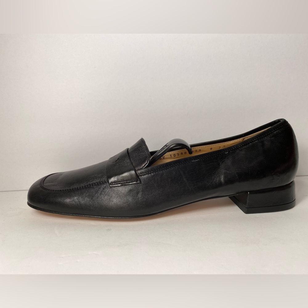 Salvatore ferragamo loafers pumps leather black narrow 8 AA fits like 7 - Picture 2 of 13